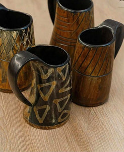 Taza de Café Personalizada, Ecológica, Hecha a Mano, de Color Natural, con Diseño de Cuerno de Animal - Product Image 4