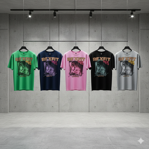 เสื้อยืด Rexfit Sports สกรีนโลโก้ตามสั่ง เสื้อผ้าสตรีทแวร์คุณภาพสูง ผ้าฟลีซเนื้อนุ่ม สไตล์วินเทจ ล้างสีแบบแอซิดวอช ซีดจางแบบซันเฟด สำหรับผู้ชาย - Product Image 5