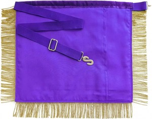Delantal de la Ilustre Cámara Maestra, Bordado a Mano en Morado y Borlas con Flecos, Calidad Premium, Envío a Todo el Mundo - Product Image 5