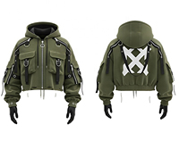 Sweat à capuche zippé tactique surdimensionné personnalisé de haute qualité pour hommes et femmes, style streetwear court en coton bouclette, vente en gros