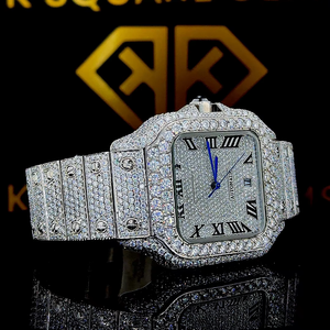 Nuevo Diseño de Reloj de Lujo con Caja Cuadrada de Aleación, Acero Inoxidable, Cuarzo Automático, Cristal de Zafiro, Resistente al Agua, con Diamantes Moissanite - Product Image 1