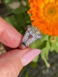 Bague florale en moissanite jaune 1 carat taille marquise pour femme, en argent 925 original, pour mariage, promesse ou cadeau pour les amoureux - Product Image 5