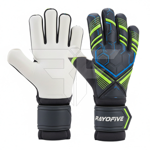New Style High Quality Leather Durable Breathable Full Finger Football Goalkeeper Gloves - Product Image 2