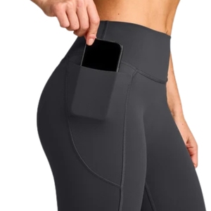 Women's High Waist Workout <b>Leggings</b> <b>with</b> Side <b>Pockets</b> Custom Stretch Yoga Pants Breathable Athletic Fitness Running Activewear - Product Image 4
