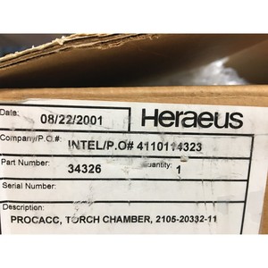 Heraeus 34326 Procacc, Torch Chamber - อุปกรณ์และอะไหล่เซมิคอนดักเตอร์ระดับโลกที่เชื่อถือได้ - Product Image 5