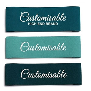 Etiquetas tejidas personalizables para prendas, etiquetas rectangulares de algodón, etiqueta principal cortada con láser, lavables, para coser en ropa, zapatos y sombreros. - Product Image 2