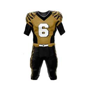 Conjunto de Uniforme de Fútbol Americano para Hombre, Color Dorado y Negro, Cuello en V, Manga Corta, Número 6, Absorbe la Humedad, Ropa de Práctica, Precio Bajo - Product Image 2