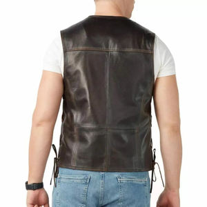 Nuevo Chaleco de Cuero Casual de Invierno para Hombre, Transpirable, Impermeable, Ecológico, Diseño Personalizado, Servicio OEM - Product Image 3