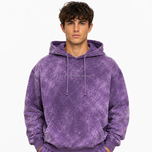 Sudadera con Capucha Unisex, Lavado Ácido, Corte Regular, Estilo Vintage, 100% Algodón, Felpa, Logotipo Frontal, OEM, ODM, Marca Privada, Venta al Por Mayor, Personalizada - Product Image 1