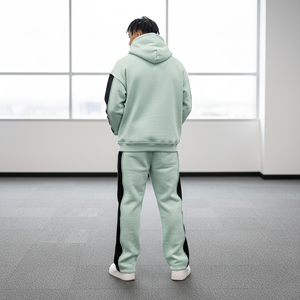 Conjunto Deportivo de 2 Piezas Unisex para Invierno, Sudadera con Capucha Informal, Simple y Moderna + Pantalones Cortos, Color Sólido, Corte Holgado, Envío Aéreo - Product Image 5