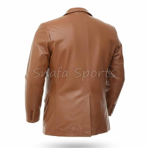 เสื้อโค้ทหนังผู้ชาย สไตล์สตรีทแฟชั่น อุ่นสบายสำหรับฤดูหนาว พรีเมียม ทันสมัย ดีไซน์เนอร์ เสื้อโค้ทหนังสำหรับผู้ชาย - Product Image 2