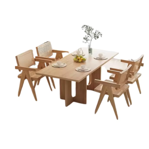 Luxury Modern Solid Wood Dining <b>Table</b> and Chairs Set with Convertible & <b>Adjustable</b> Features for Home Dining Furniture - Product Image 3