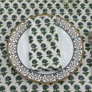 Nappe artisanale moderne de qualité supérieure 100% coton, imprimé floral indien, pour hôtel, maison, restaurant, extérieur - Product Image 5