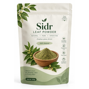 Poudre de Sidr Traditionnelle 200g, Poudre de Ziziphus Spina-Christi Séchée Naturellement, Qualité Cosmétique, Poudre de Qasil pour les Soins et la Croissance des Cheveux - Product Image 1