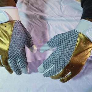 Gants de frappeur de baseball en cuir sur mesure en gros |   Gants d'entraînement rembourrés XXL à séchage rapide, série bleu royal et blanc, pour adultes - Product Image 2