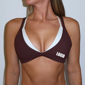 Soutien-gorge de sport respirant à séchage rapide pour femme, personnalisé OEM, color block, haute performance, pour fitness, gym et yoga - Product Image 1