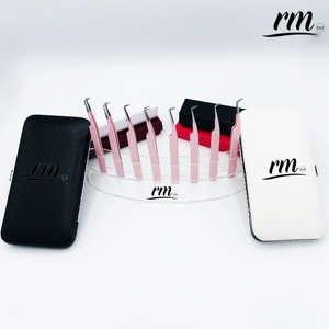 Professional Stainless Steel Baby Pink Color Diamond Grip Pointed Tip Eyelash Extension Tweezers Custom Logo Packaging - Product Image 5