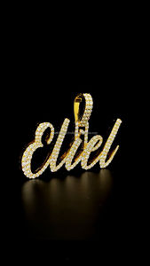 Pass Diamond Tester Élégant Style Féminin De Luxe 925 En Argent Sterling Moissanite Diamant Hip Hop Initial Nom Plaque Pendentif Ensemble - Product Image 2