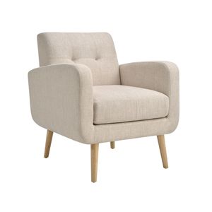 Poltrona Singola Moderna Stile Mid-Century con Gambe in Legno di Gomma, Divano in Tessuto per Soggiorno - Product Image 6