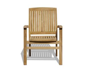 Cómoda Silla de Jardín Apilable de Teca, Resistente al Agua para Uso en Exteriores, en Apartamentos, Cocinas, Restaurantes, Hoteles, Parques y Patios - Product Image 2