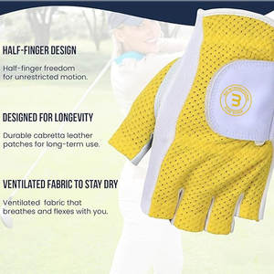 Guantes de Golf sin Dedos para Mujer, Cómodos, con Diseño de Agarre Suave para un Rendimiento de Swing Preciso - Product Image 3