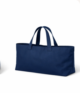 Custom logo <b>Large</b> capacity heavy duty Navy Blue Canvas Shopping <b>Tote</b> <b>Bag</b> With Long Handles For Daily Use - Product Image 5