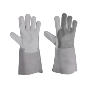 Gants de soudage TIG en cuir de vachette pleine fleur et croûte, résistants aux flammes, anti-abrasion, anti-coupure, pour la sécurité industrielle - Product Image 2