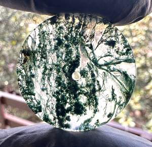 Esfera de reloj de piedra de ágata musgosa, disco plano redondo para la fabricación de relojes, 1 mm de grosor, esfera de piedra preciosa hecha a mano - Product Image 3