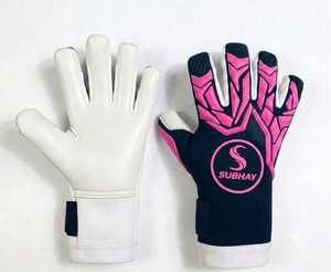 Guantes de Portero de Fútbol Subhay, Color Rosa y Negro, Dedos Completos, Antideslizantes, Correa de Muñeca Ajustable, Equipo de Protección Deportiva - Product Image 1