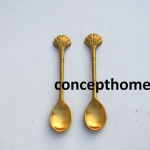 Cubiertos de latón con acabado mate y aptos para uso alimentario con mango con diseño de pájaros, juego de cubiertos de acero espejado lacado. - Product Image 2