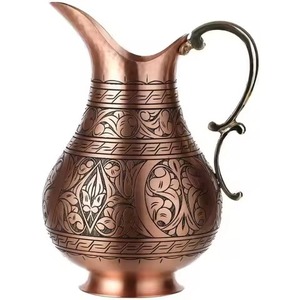 Modern Copper Drinking Jug Stylish Water Pitcher for Kitchen Dining <b>Table</b> Beverage Serving Display - Product Image 1