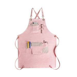 Tablier de service en toile premium avec logo personnalisé, bretelles croisées réglables en cuir, polyvalent pour bistro, serveuse et usage utilitaire - Product Image 1