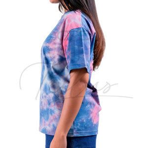 Camisetas Tie Dye de Moda para Mujer, Logotipo Personalizado, Camisetas Tie Dye de Algodón de Alta Calidad para Mujer en Venta a Bajo Precio OEM - Product Image 5