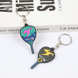 <b>Rubber</b> Tennis Racket Keychain Pickleball Player Keychain Sports Padel Pvc Keychain for Sport Events - Product Image 4