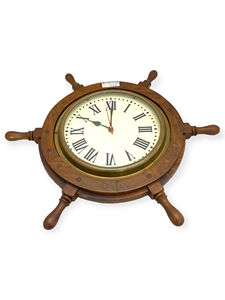 18 Inch Nautical Ship Wheel Wall <b>Clock</b> | Wooden Marine Style Wall <b>Clock</b> for Home, Hotel & Office Decor | Wholesale Supply - Product Image 5