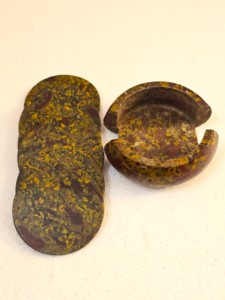 ชุดจานรองแก้ววงกลมลายแจสเปอร์ผลไม้ธรรมชาติ 6 ชิ้น ชิ้นส่วนอัญมณีขัดเงา กันน้ำ ของตกแต่งบ้าน งานศิลปะสะสม จากกูร์กาฏ - Product Image 3