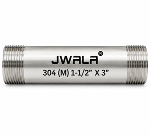 Raccord de tuyau polyvalent en acier inoxydable de grade 304, diamètre 1-1/2 pouce, longueur 3 pouces, connecteur mâle fileté, matériel industriel - Product Image 1