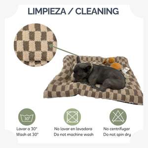 Disponibile in Grigio e Marrone, 3 Misure (S/M/L), Cuccia per Cani Antiscivolo a Quadretti - Product Image 6