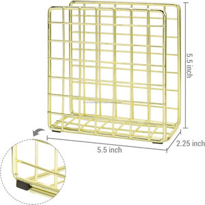Soporte de tejido de metal multifuncional Patrón de malla de color negro Nuevo estilo último servilletero para restaurantes de hotel y usos de oficina - Product Image 6