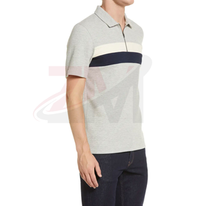 เสื้อโปโลผู้ชายขายดีสำหรับฤดูใบไม้ผลิและฤดูร้อน แห้งเร็ว แขนสั้น ซิปหน้า ไซส์ใหญ่ ใส่สบาย สีพื้น - Product Image 5