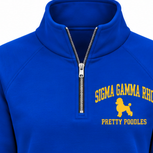 Sigma Gamma Rho Women's University <b>Half</b> <b>Zip</b> Sweatshirt Blue Custom Greek Letter Pullover Casual Campus Sorority Fashion Street - Product Image 4