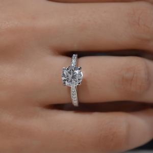 Bague en or 18 carats avec diamant de laboratoire de 1,90 carat, taille ronde, certifiée IGI, bague de fiançailles pour femme, bijoux fins, vente en gros - Product Image 6