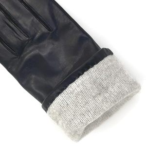 Gants de vélo de luxe italiens en cuir souple pour femme – Véritable cuir de mouton, doublure en nylon pour temps froid, compatibles écran tactile - Product Image 5