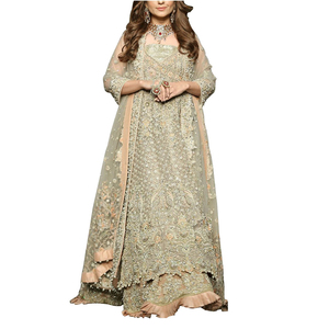 Nuevo Vestido de Novia de Lujo con Encaje Bordado, Brillante y Voluminoso |   Vestidos de novia pakistaníes Salwar Kameez - Product Image 4
