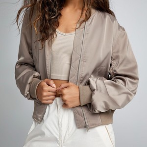 Custom <b>Women</b> Bomber Jacket Wholesale Premium Lightweight Zip Up <b>Outerwear</b> OEM Manufacturer Bulk Supply for USA Buyers - Product Image 1