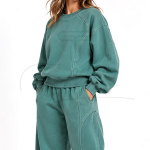 Nouvelle conception, logo personnalisé, survêtements de sport d'hiver pour femmes en molleton/coton respirant et à séchage rapide, 2 pièces, 2026 - Product Image 6