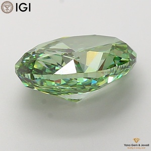 Diamant de laboratoire CVD avec certificat IGI, forme ovale, 5,01 carats, pour pièce de fiançailles personnalisée, couleur vert vif fantaisie, clarté VS1 - Product Image 6