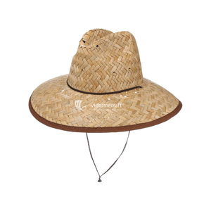 Sombrero de Paja Hecho a Mano, Sombrero Fedora Clásico de Verano con Cinta y Banda de Cuero para Playa y Trabajo al Aire Libre - Product Image 1