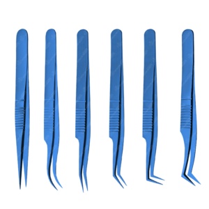 Stainless Steel Eyelash Extension Set-Precision Tweezers for Grafting With PU Leather <b>Case</b> Beauty <b>Make</b>-<b>up</b> Tools - Product Image 1