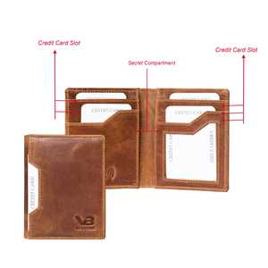 GIGABULL Genuine Leather Bifold Wallet With Deer Embossing RFID Blocking Zipper Closure Credit <b>Card</b> Holder 7 Inch - Product Image 2